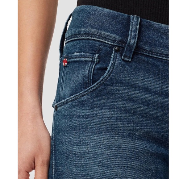 Hudson Jeans Colin Low Rise Skinny Straight Dark Wash Bea Flap Back Pocket SZ 24 - Picture 3 of 16
